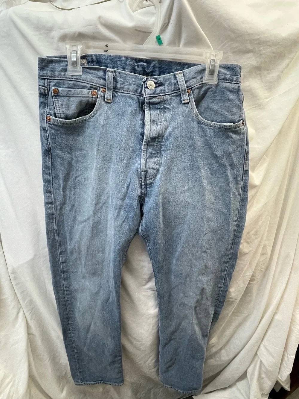 Big E 501 Levi’s vintage button fly jeans light blue men sz  33x34
